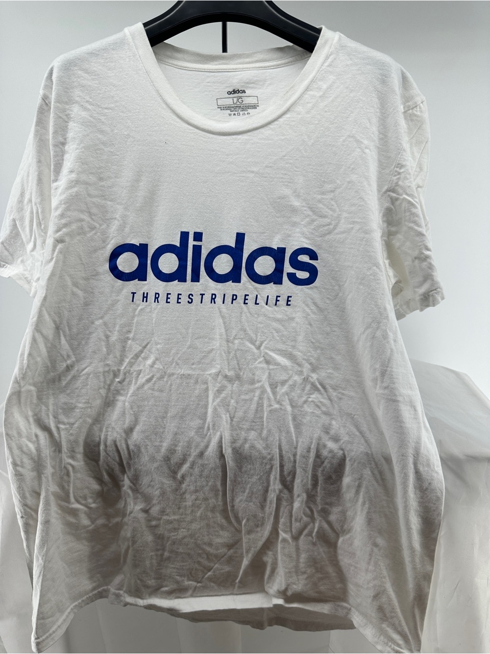 Adidas blue and white tshirt